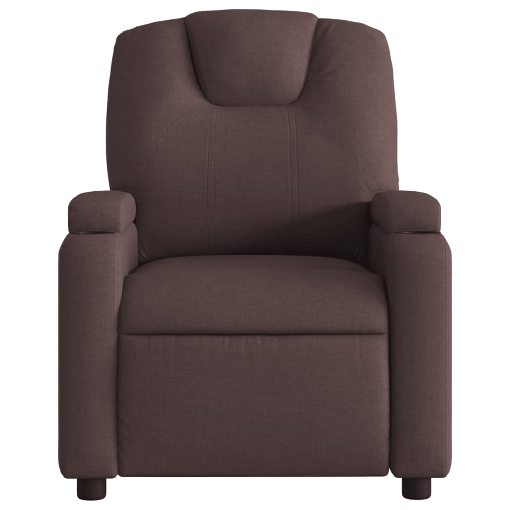 Fauteuil verstelbaar stof donkerbruin