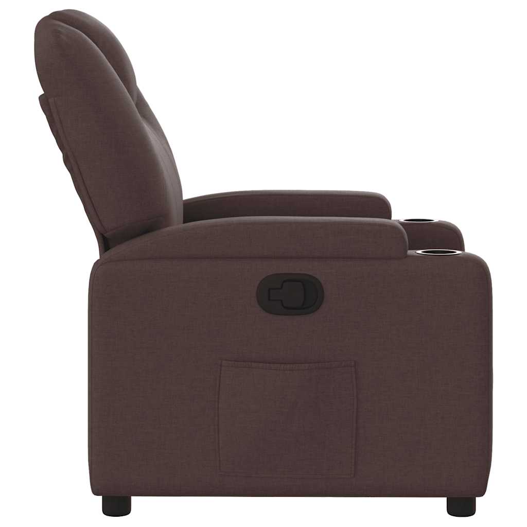 Fauteuil verstelbaar stof donkerbruin