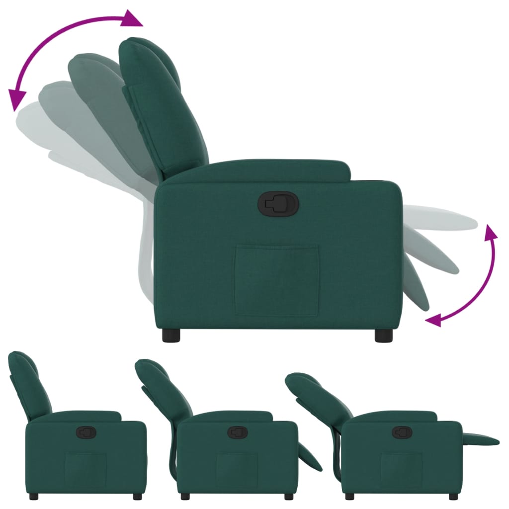 Fauteuil verstelbaar stof donkergroen