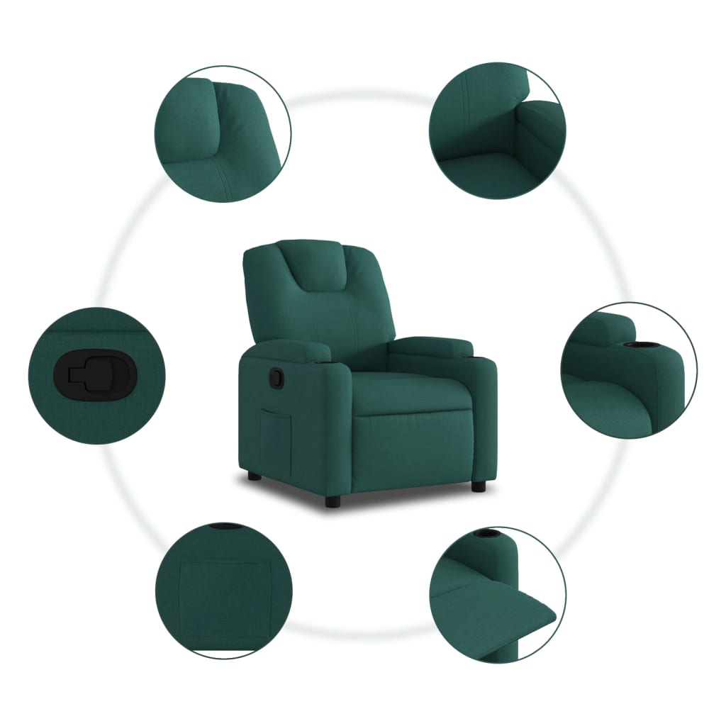 Fauteuil verstelbaar stof donkergroen