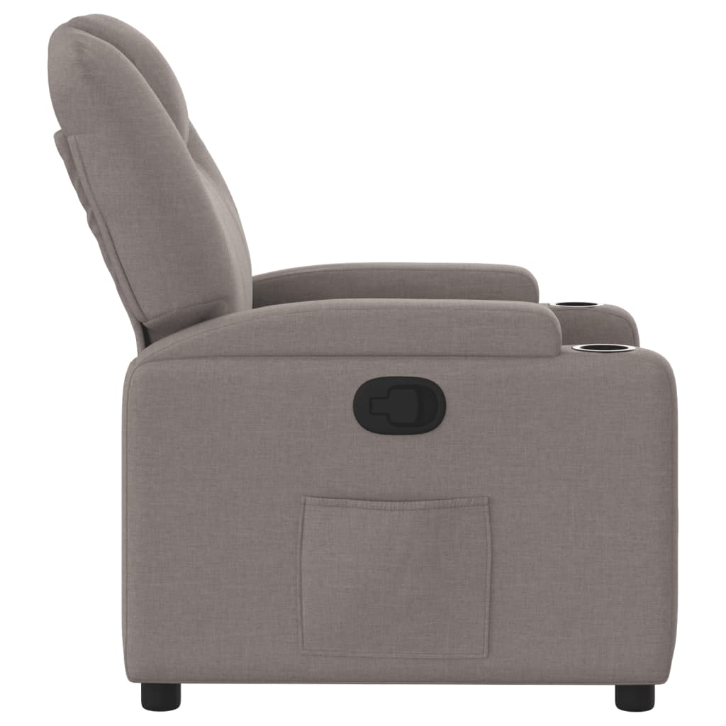 Fauteuil verstelbaar stof taupe