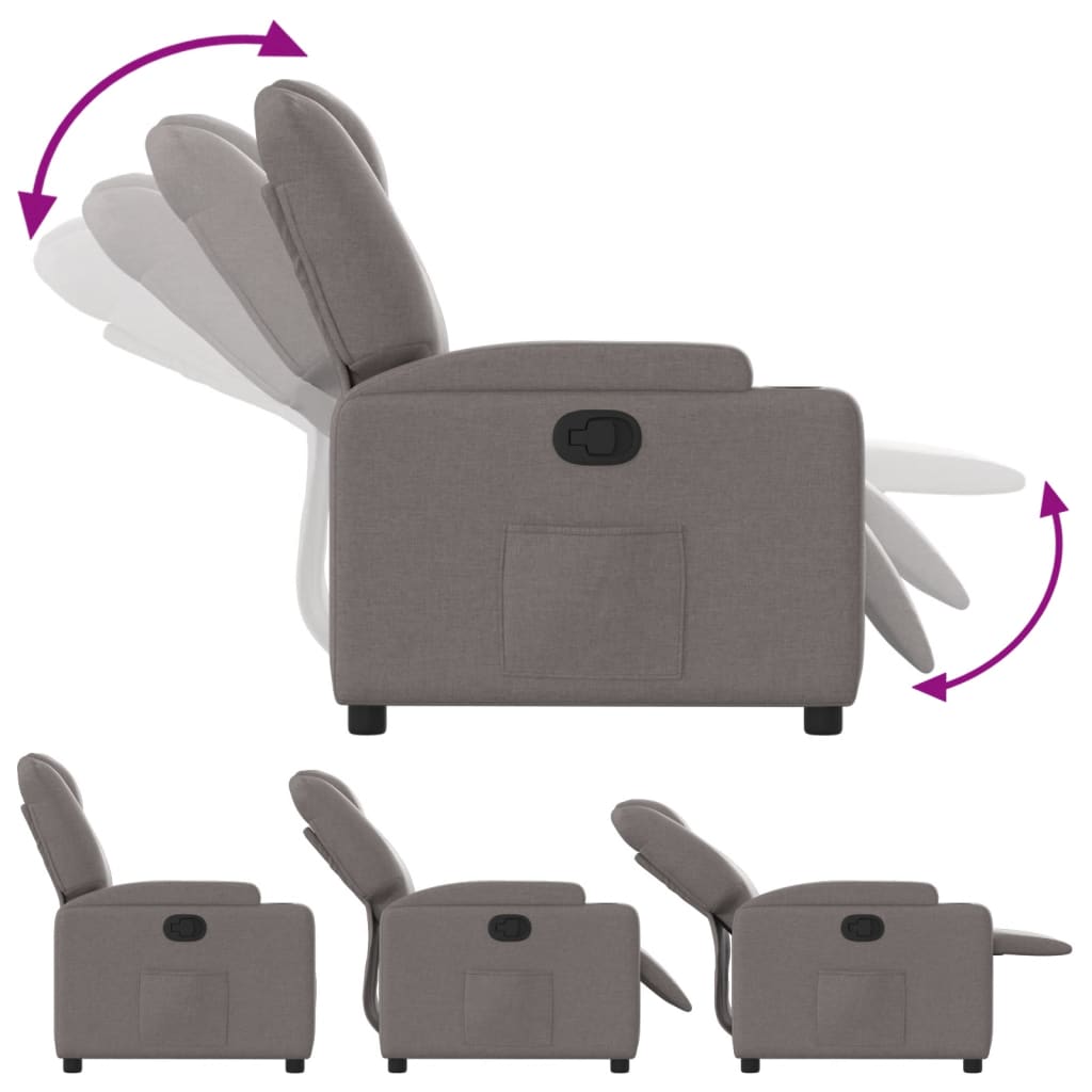 Fauteuil verstelbaar stof taupe