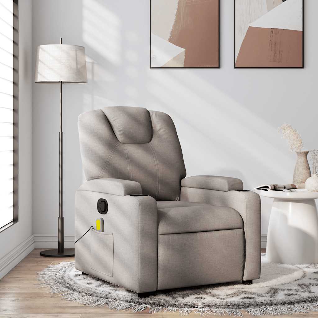 Massagestoel verstelbaar stof taupe