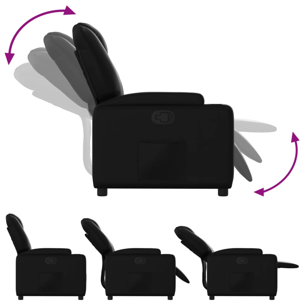 Fauteuil verstelbaar kunstleer zwart
