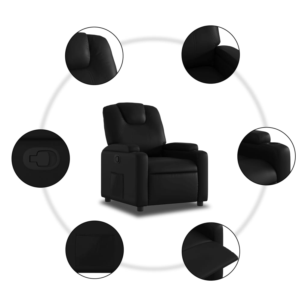 Fauteuil verstelbaar kunstleer zwart