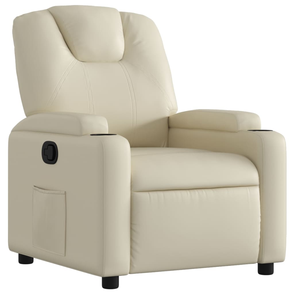 Fauteuil verstelbaar kunstleer crèmekleurig