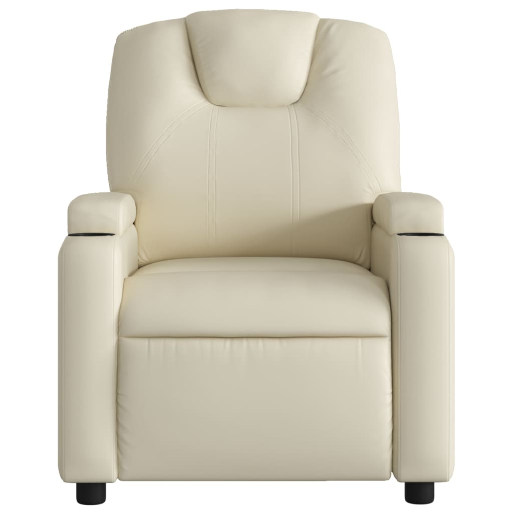 Fauteuil verstelbaar kunstleer crèmekleurig
