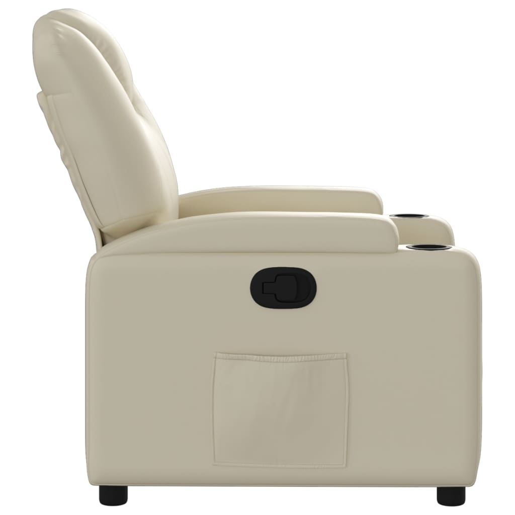 Fauteuil verstelbaar kunstleer crèmekleurig