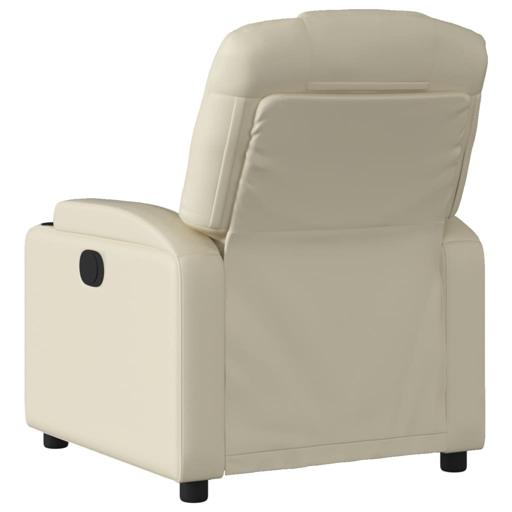 Fauteuil verstelbaar kunstleer crèmekleurig