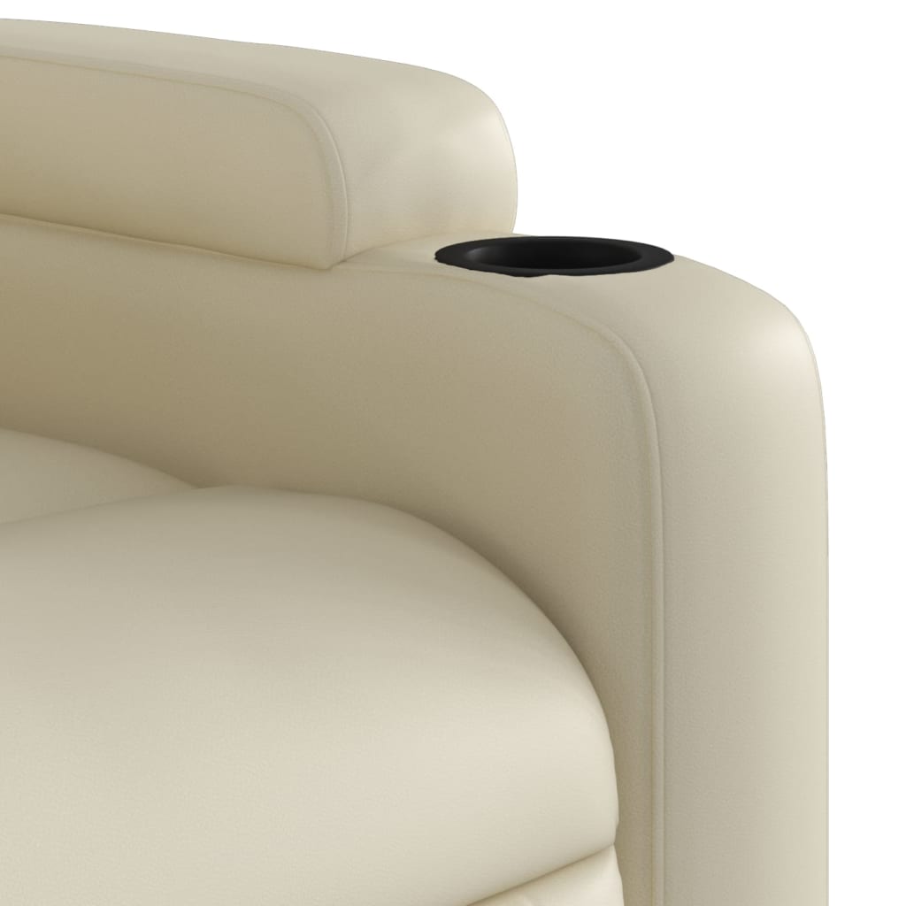 Fauteuil verstelbaar kunstleer crèmekleurig
