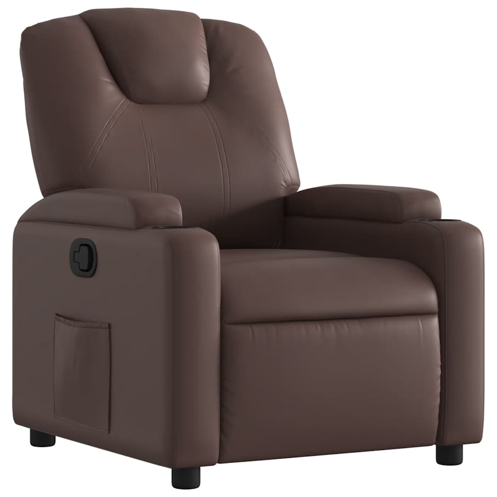 Fauteuil verstelbaar kunstleer bruin