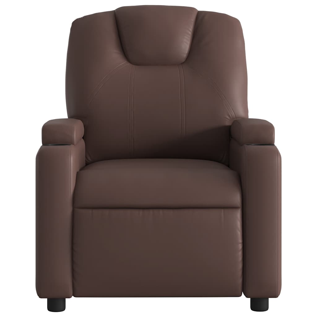 Fauteuil verstelbaar kunstleer bruin