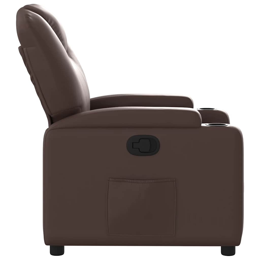 Fauteuil verstelbaar kunstleer bruin