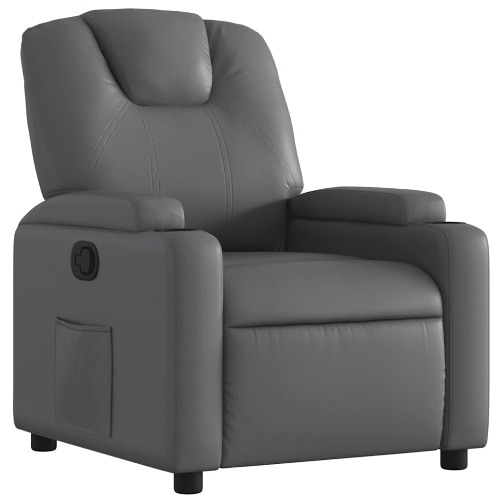 Fauteuil verstelbaar kunstleer grijs