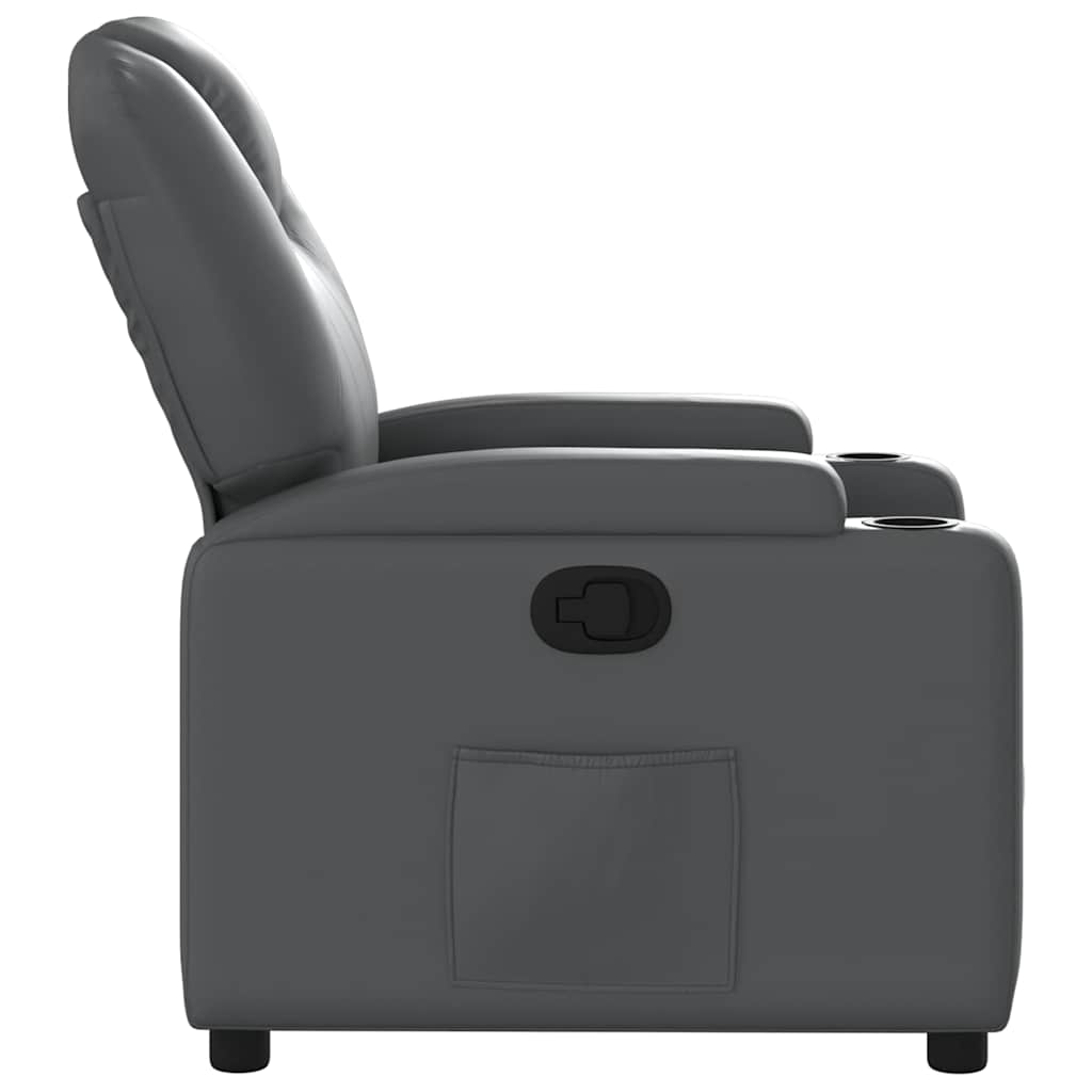 Fauteuil verstelbaar kunstleer grijs