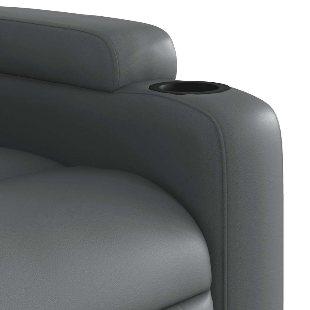 Fauteuil verstelbaar kunstleer grijs