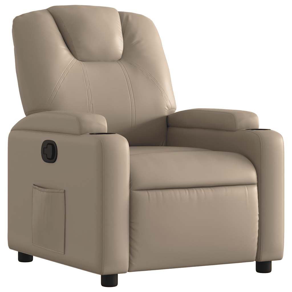 Fauteuil verstelbaar kunstleer cappuccinokleurig