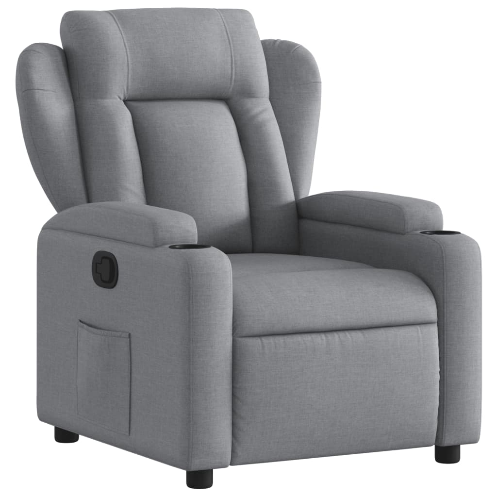 Fauteuil verstelbaar stof lichtgrijs