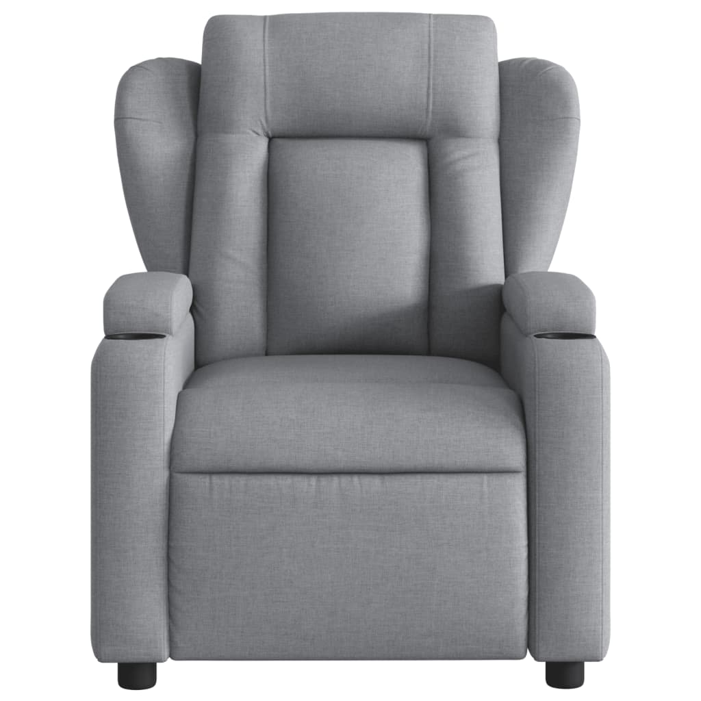 Fauteuil verstelbaar stof lichtgrijs