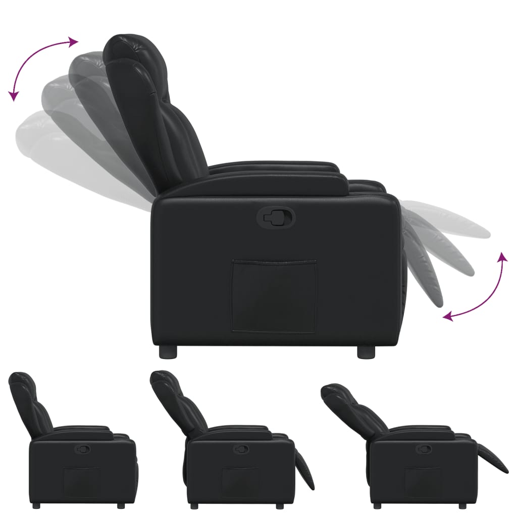 Relaxfauteuil Zwart Kunstleer