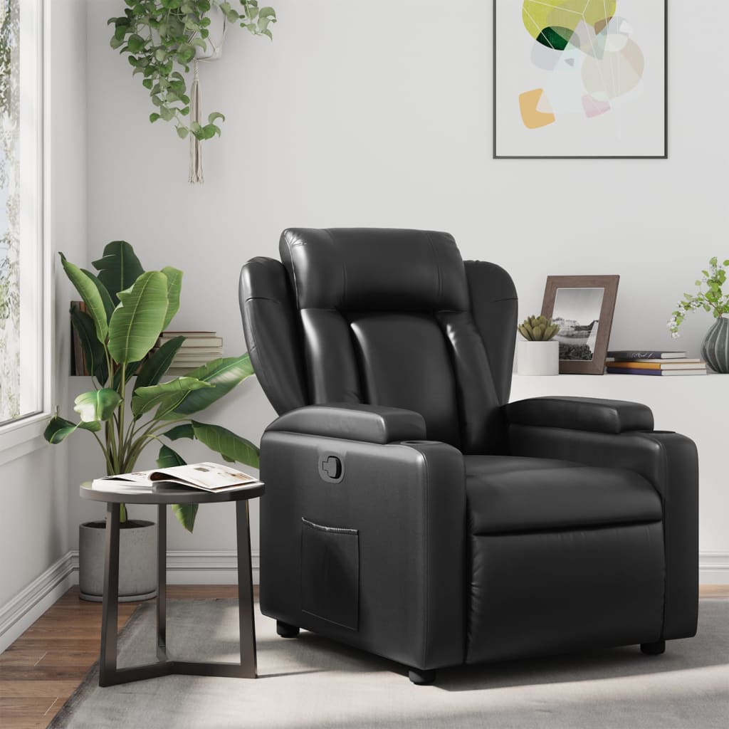 Relaxfauteuil Zwart Kunstleer