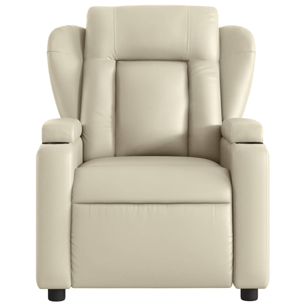 Fauteuil verstelbaar kunstleer crèmekleurig
