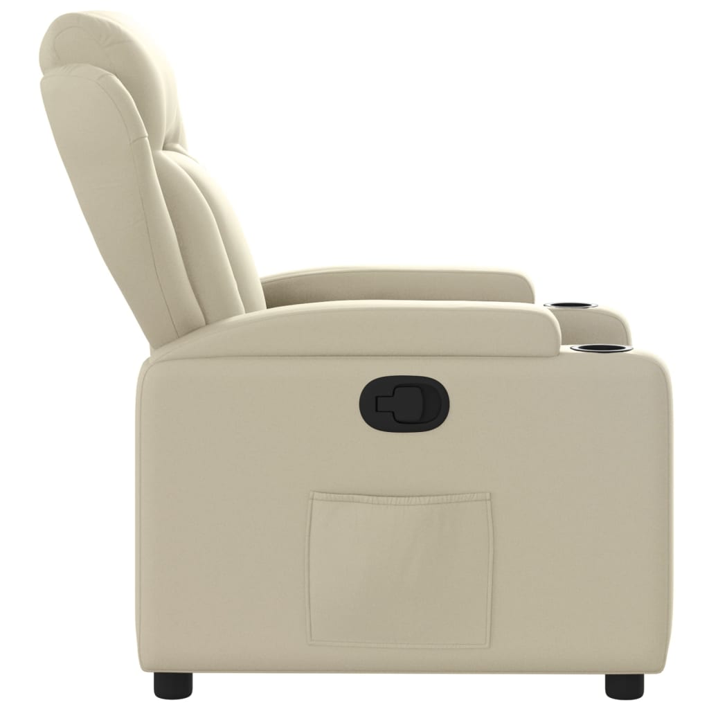 Fauteuil verstelbaar kunstleer crèmekleurig