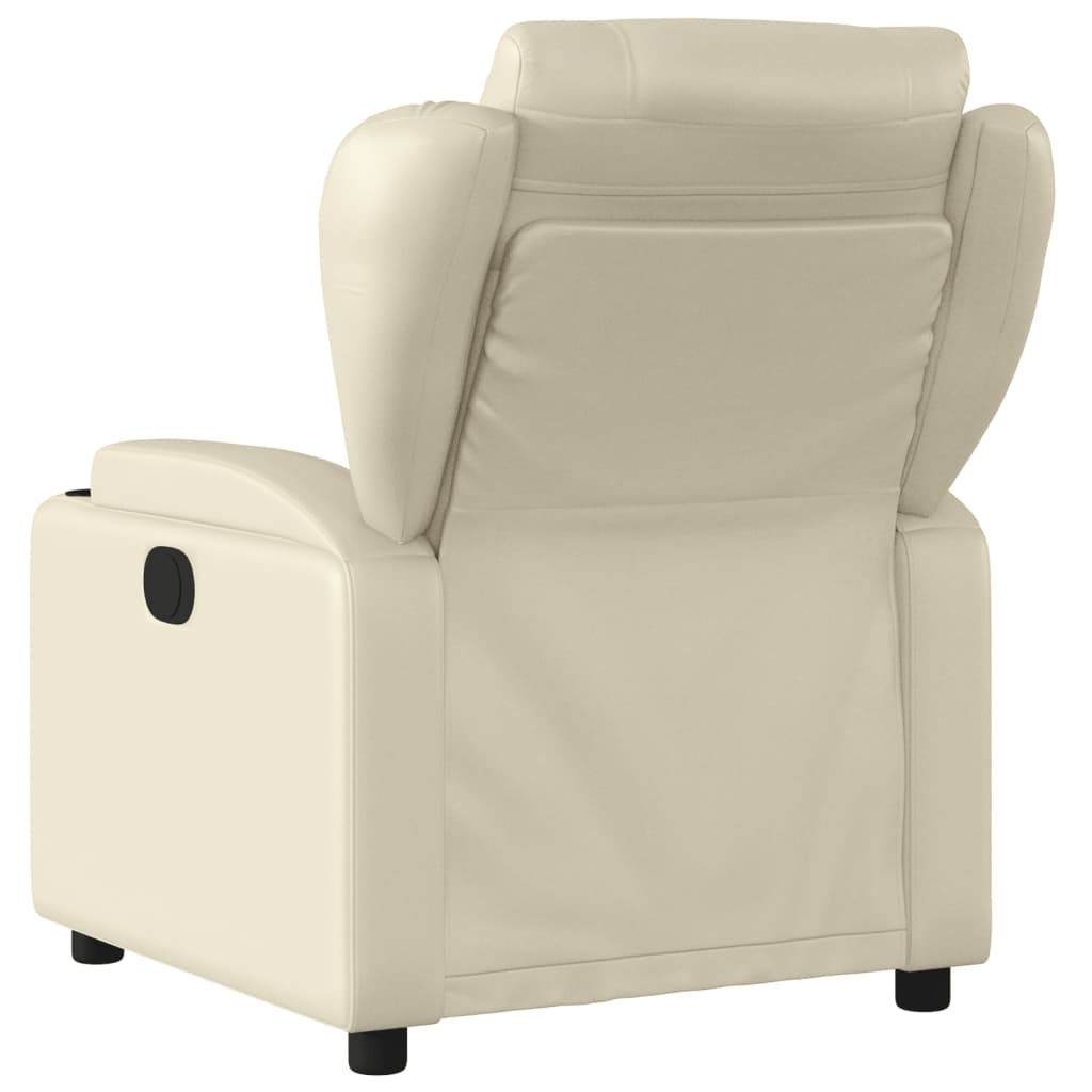 Fauteuil verstelbaar kunstleer crèmekleurig