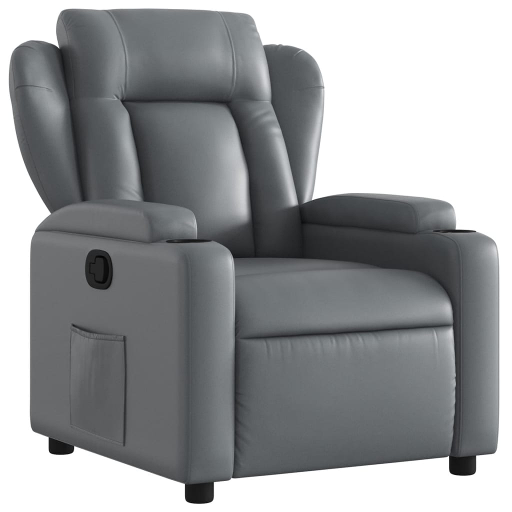 Fauteuil verstelbaar kunstleer grijs