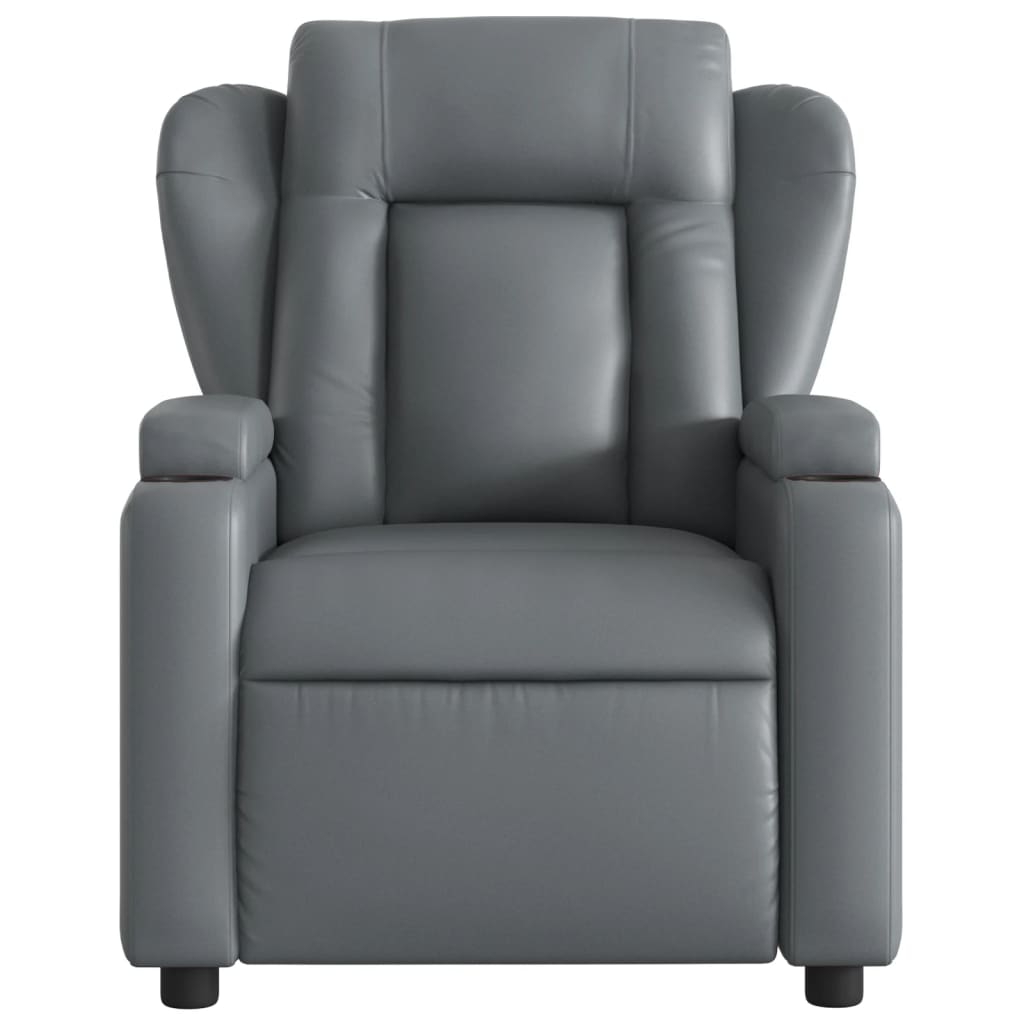 Fauteuil verstelbaar kunstleer grijs