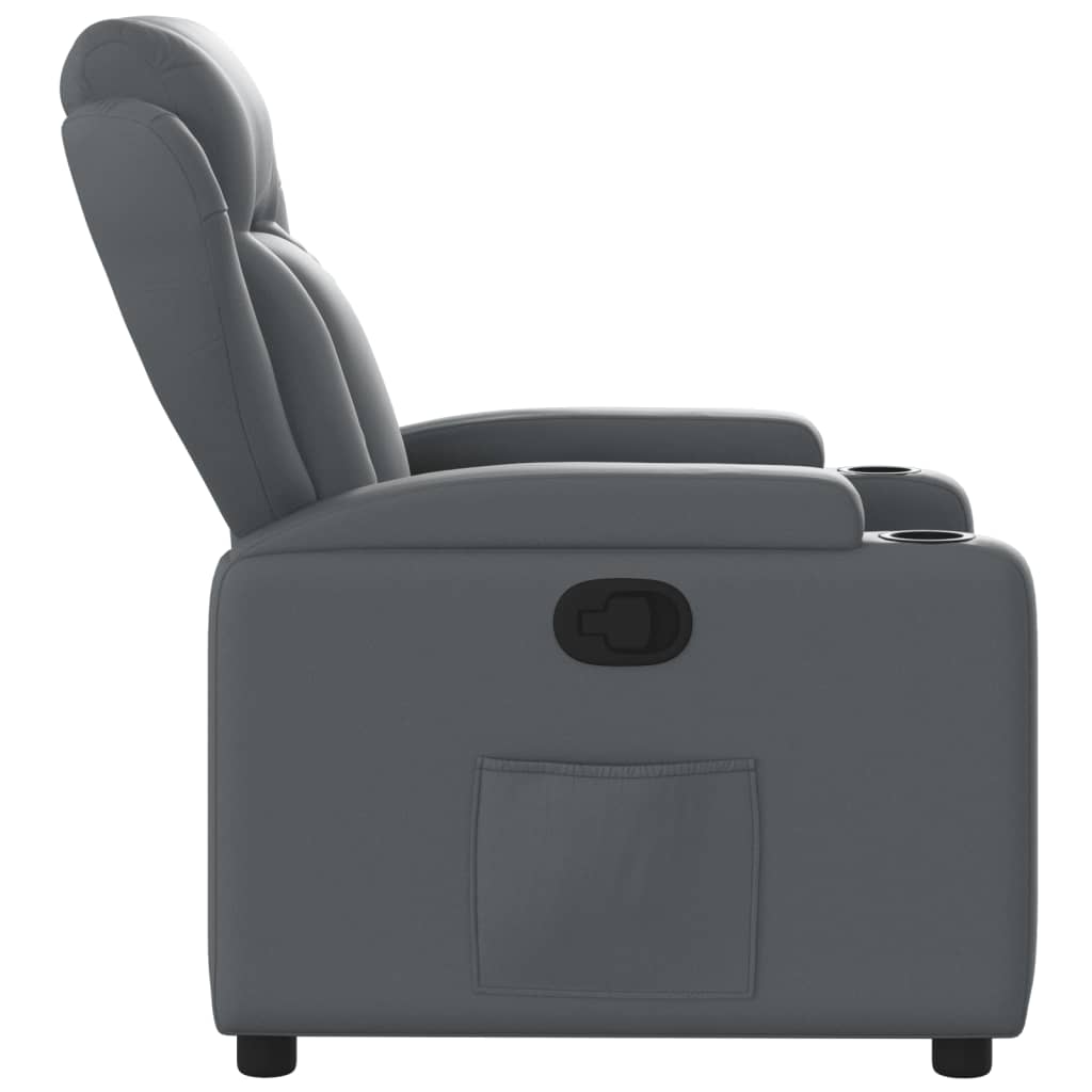 Fauteuil verstelbaar kunstleer grijs