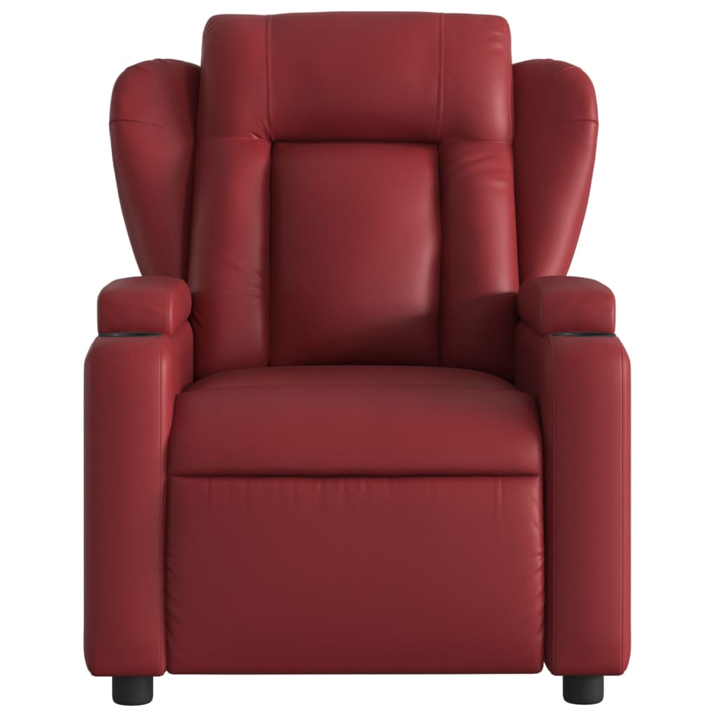 Fauteuil verstelbaar kunstleer wijnrood