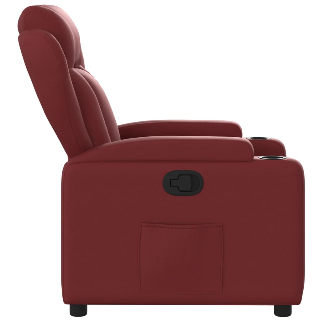 Fauteuil verstelbaar kunstleer wijnrood