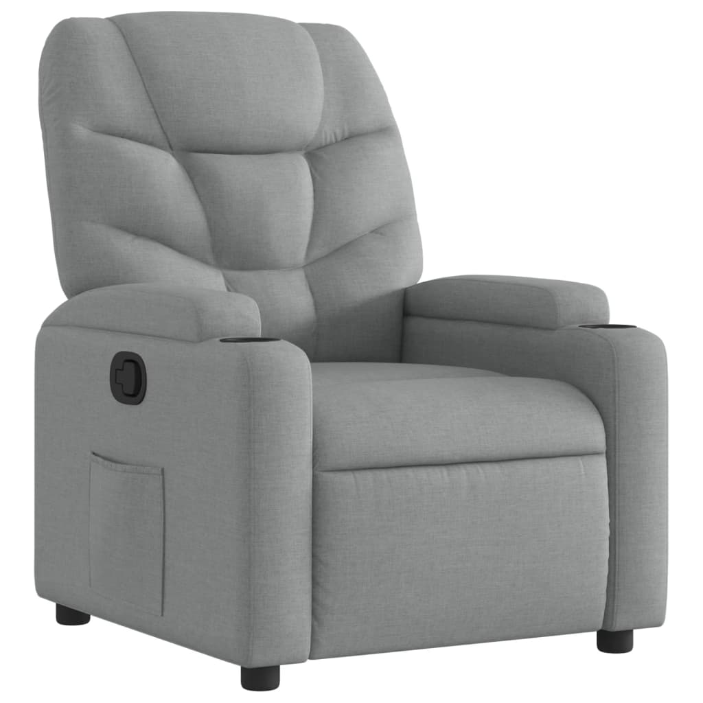 Fauteuil verstelbaar stof lichtgrijs