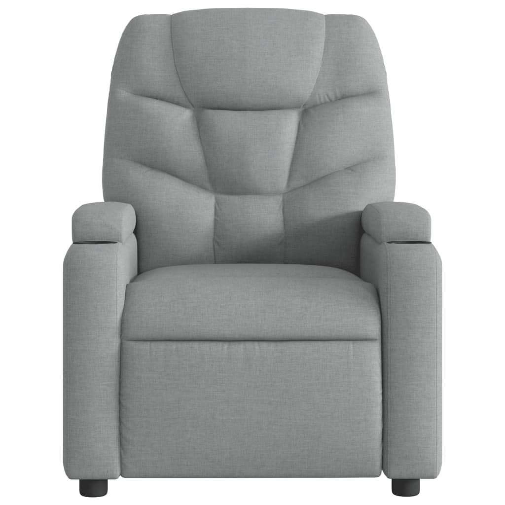 Fauteuil verstelbaar stof lichtgrijs