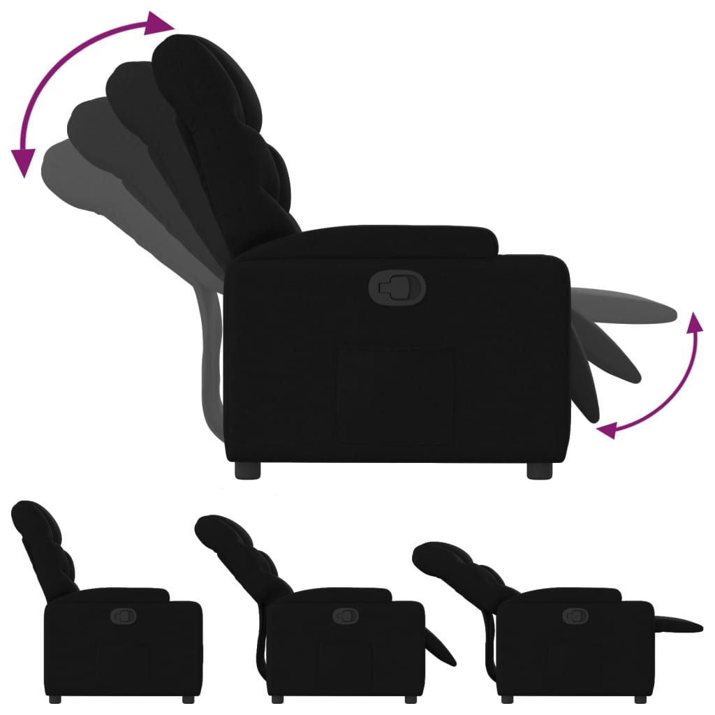 Fauteuil verstelbaar stof zwart