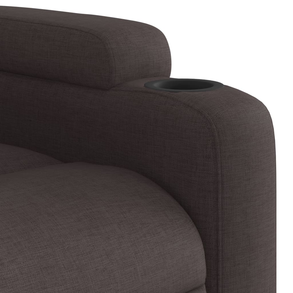 Fauteuil verstelbaar stof donkerbruin