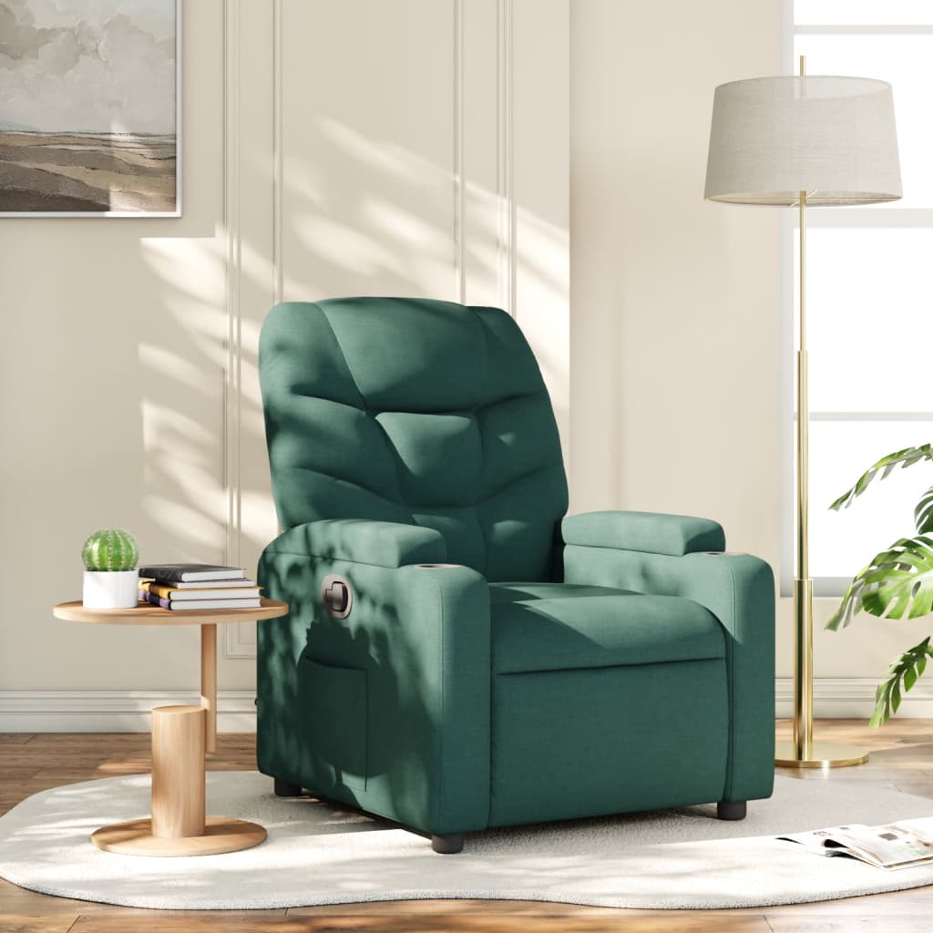 Fauteuil verstelbaar stof donkergroen