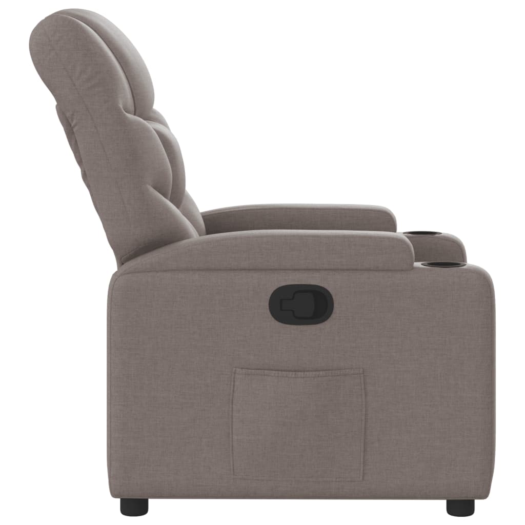 Fauteuil verstelbaar stof taupe