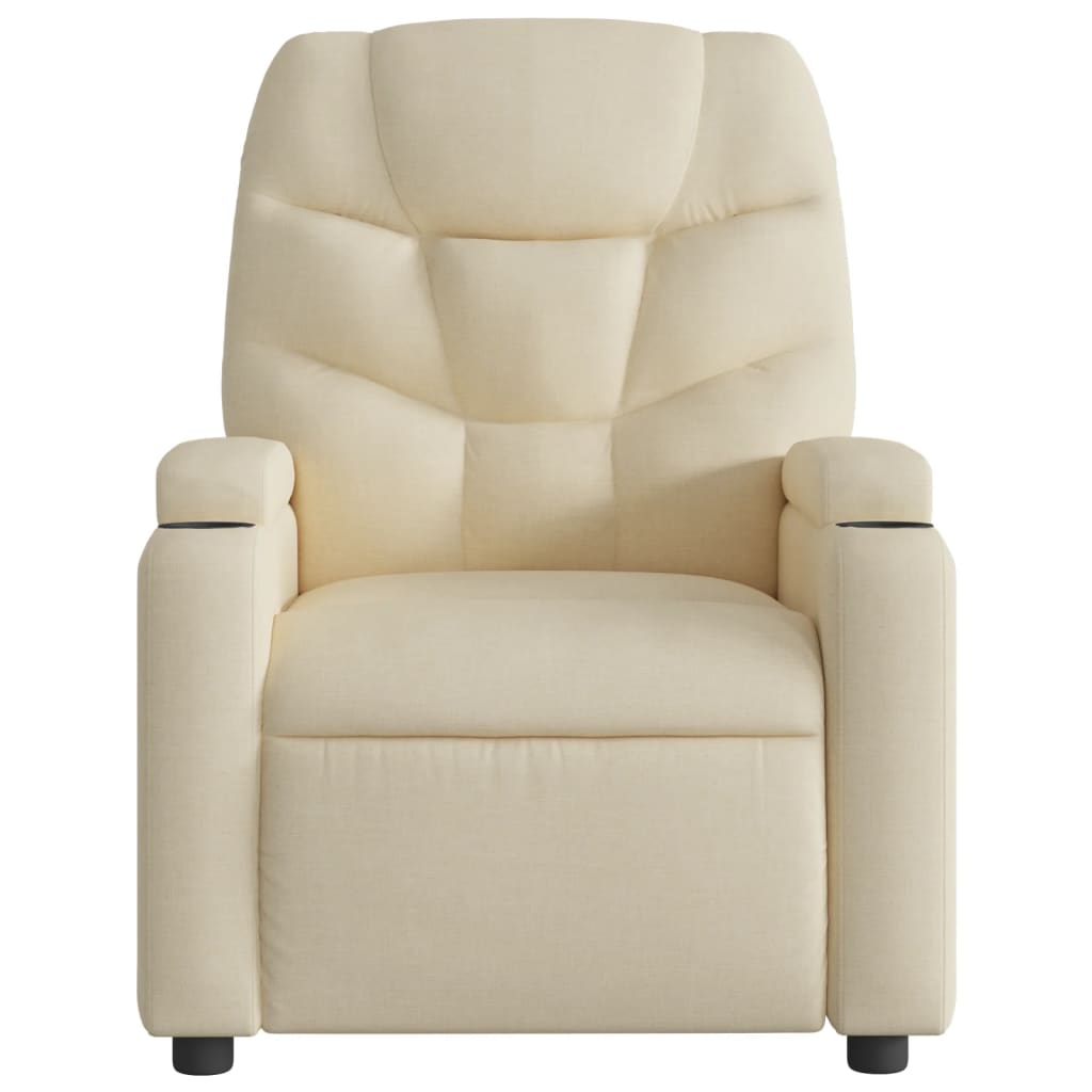 Fauteuil verstelbaar stof crèmekleurig