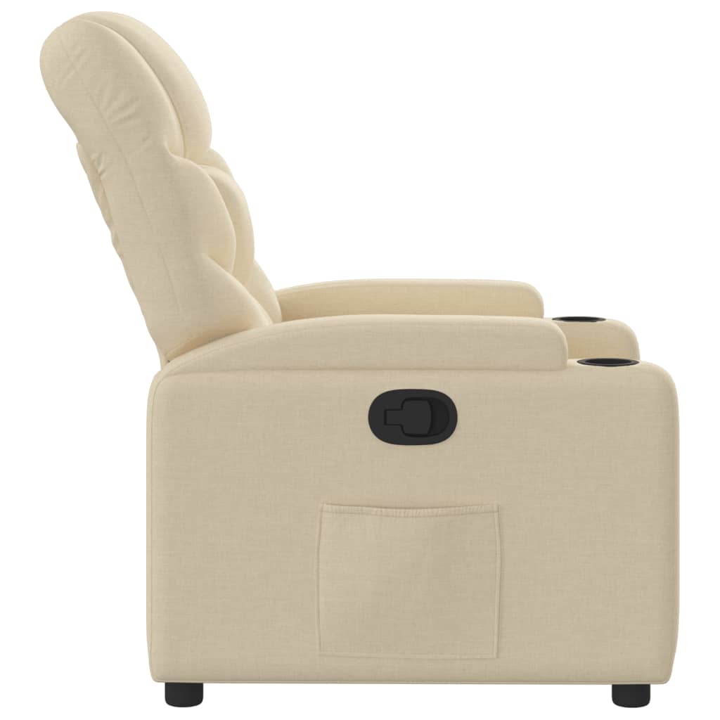 Fauteuil verstelbaar stof crèmekleurig