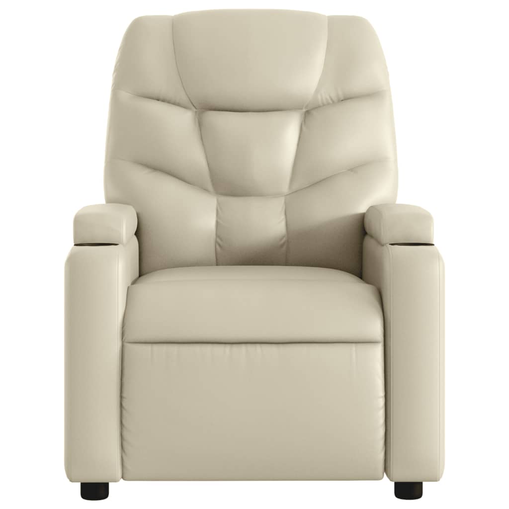 Fauteuil verstelbaar kunstleer crèmekleurig