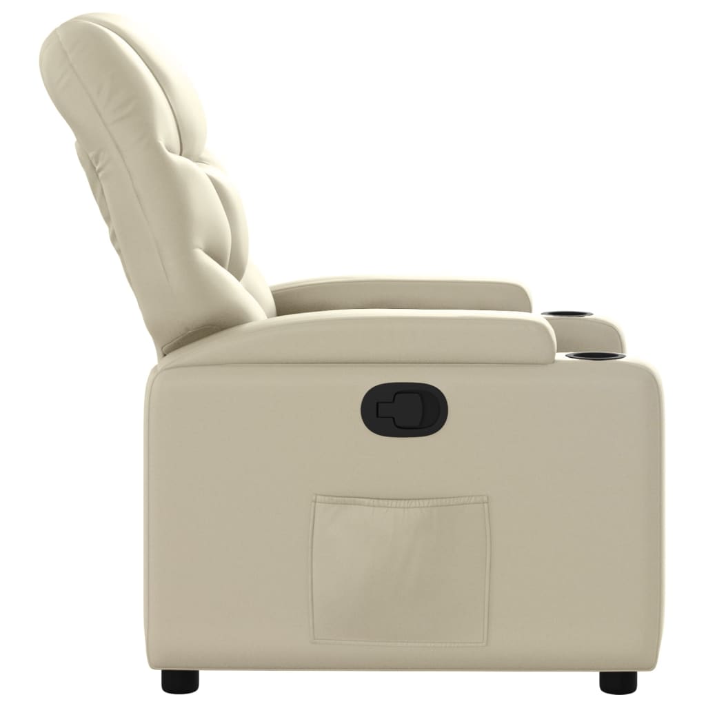Fauteuil verstelbaar kunstleer crèmekleurig