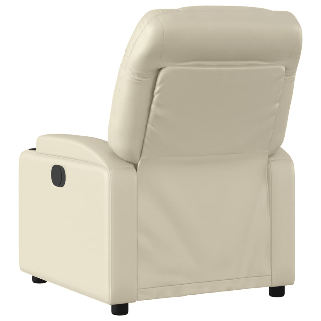 Fauteuil verstelbaar kunstleer crèmekleurig
