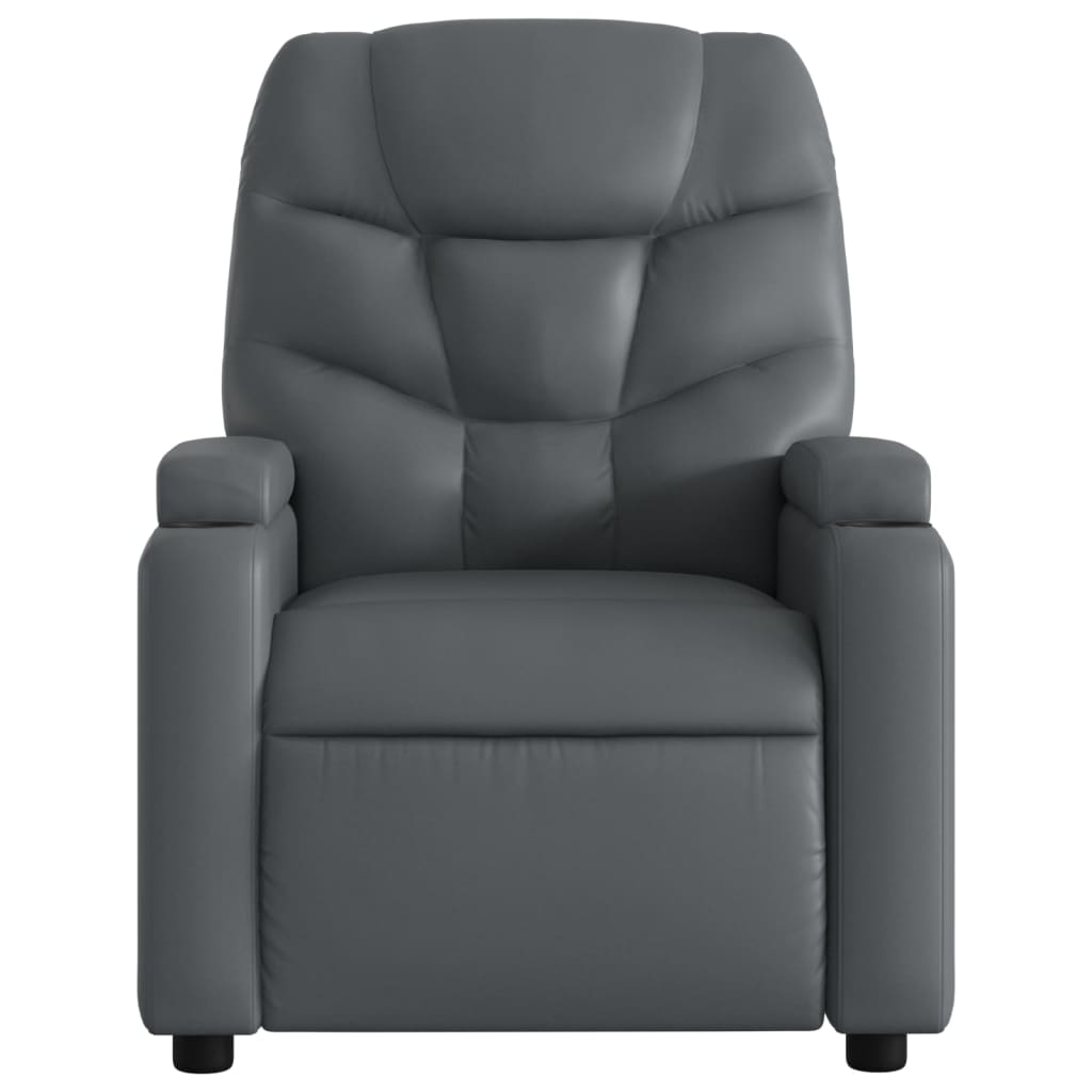 Fauteuil verstelbaar kunstleer grijs