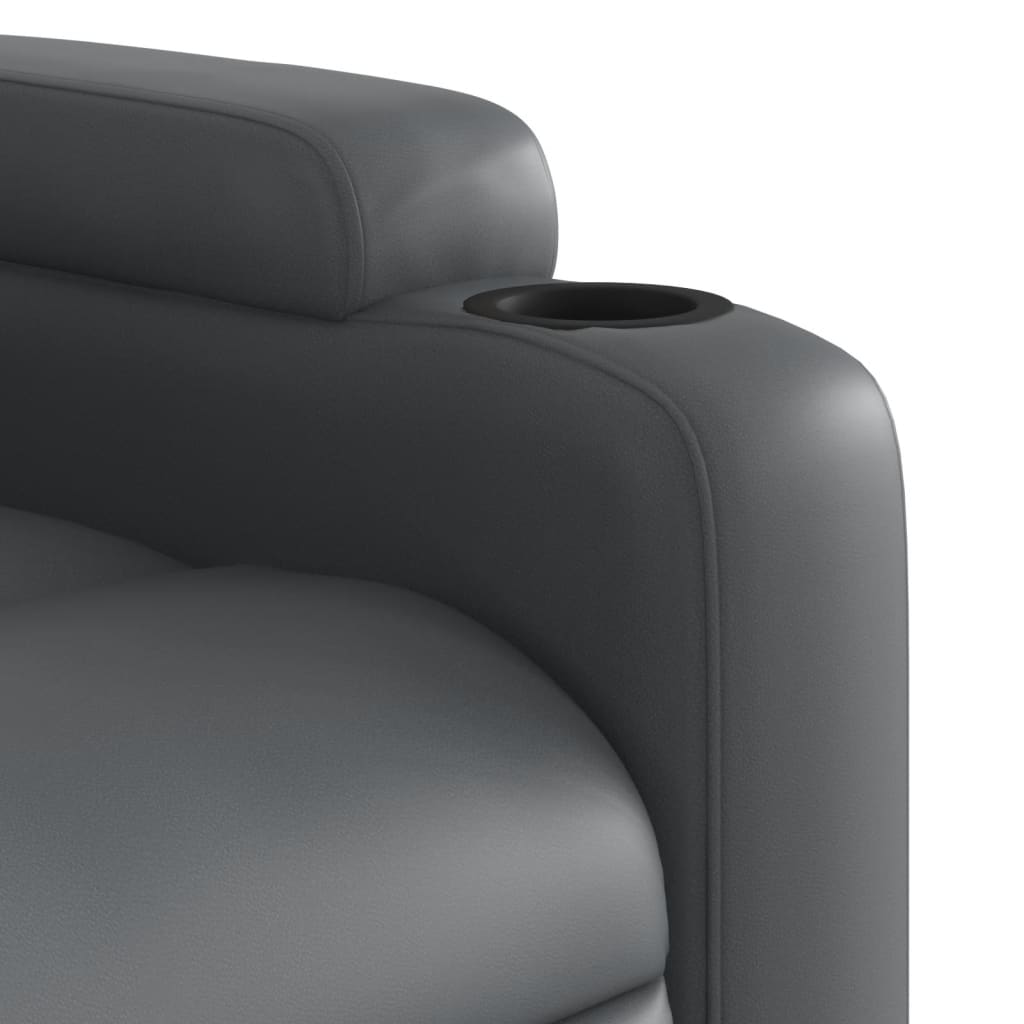 Fauteuil verstelbaar kunstleer grijs