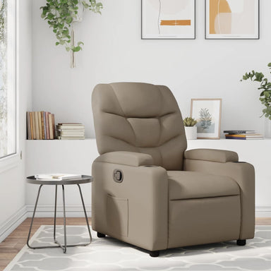 Fauteuil verstelbaar kunstleer cappuccinokleurig