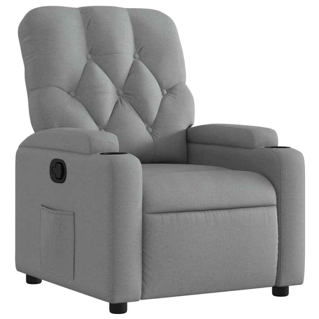 Fauteuil verstelbaar stof lichtgrijs