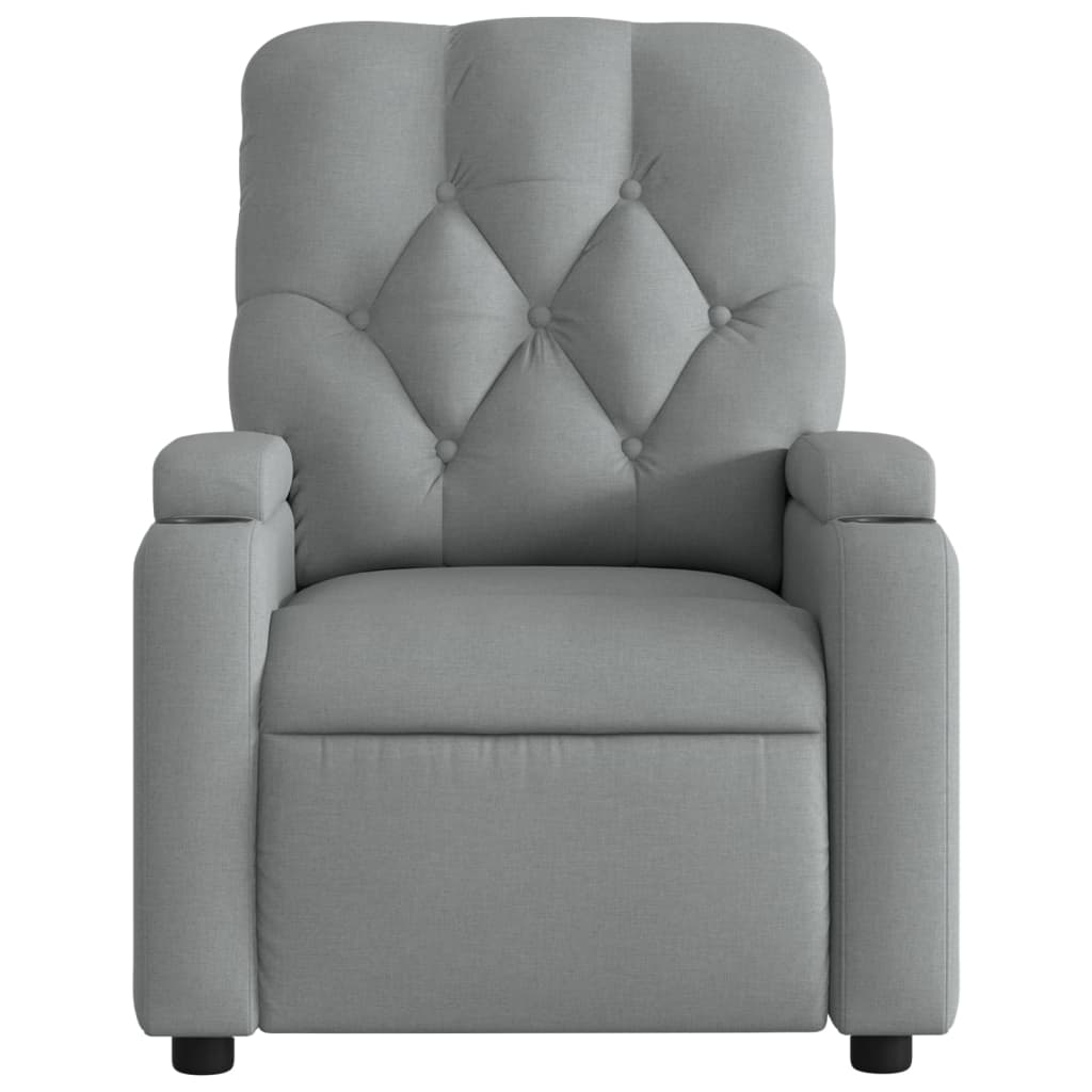 Fauteuil verstelbaar stof lichtgrijs