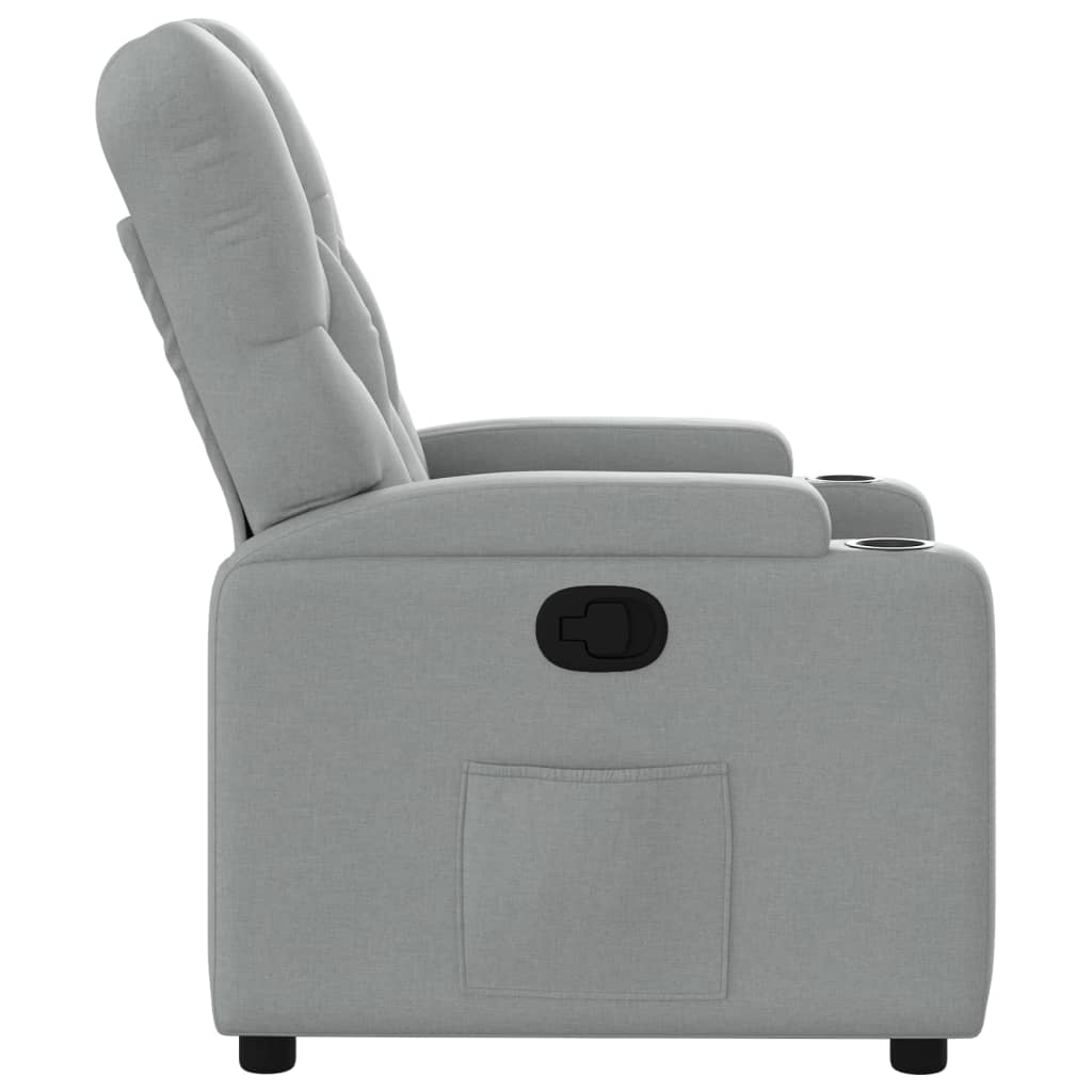Fauteuil verstelbaar stof lichtgrijs